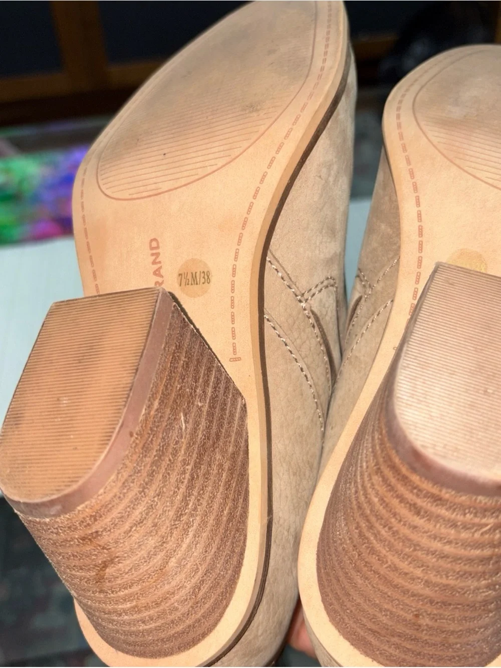 Lucky Brand women Taupe Suede Slip-On Loafers size 7.5